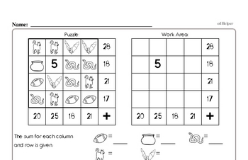 Addition - Addition within 20 Mixed Math PDF Workbook for Third Graders