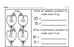 Third Grade Addition Worksheets - Addition within 20 Worksheet #28