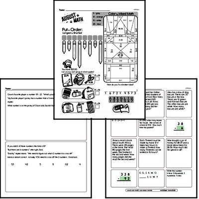 Addition - Two-Digit Addition Mixed Math PDF Workbook for Third Graders