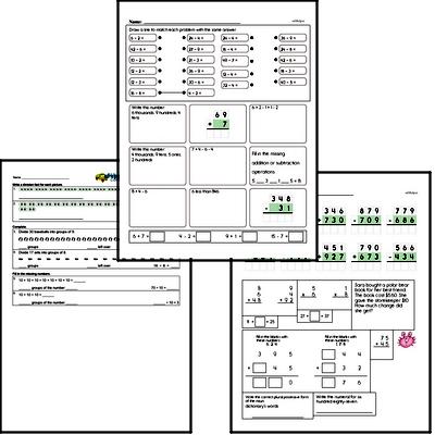 Division - Division with One-Digit Divisors Mixed Math PDF Workbook for Third Graders