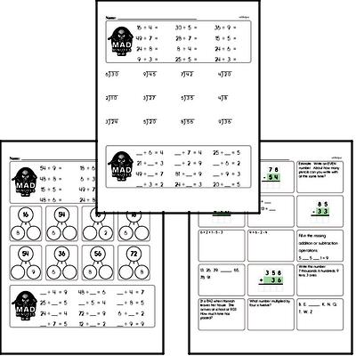 Division Facts Mad Minute Worksheets (divide by 2 to 9)