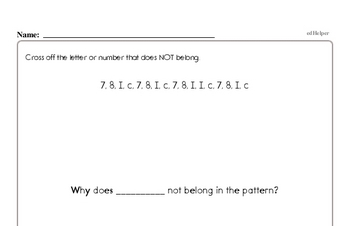 Enrichment Pattern Math Problems Book - What doesn't belong?