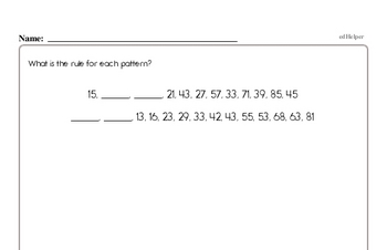 Pattern and Number Sequence Enrichment PDF Pages