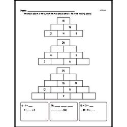 Pyramid Puzzle Problem Worksheet (Easier)