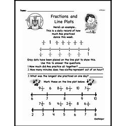 third grade fractions worksheets fractions and line plots edhelper com