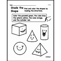 Third Grade Geometry Worksheets - 3D Shapes Worksheet #1