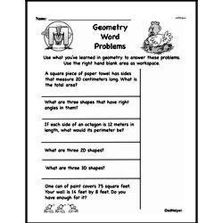 Third Grade Geometry Worksheets Worksheet #10