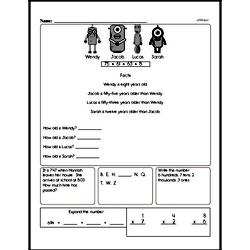 Third Grade Math Challenges Worksheets - Puzzles and Brain Teasers Worksheet #3