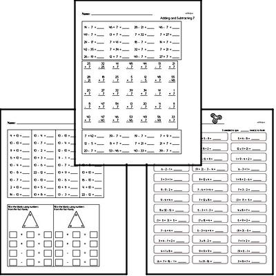 Math Facts Practice Mixed Math PDF Workbook for Third Graders