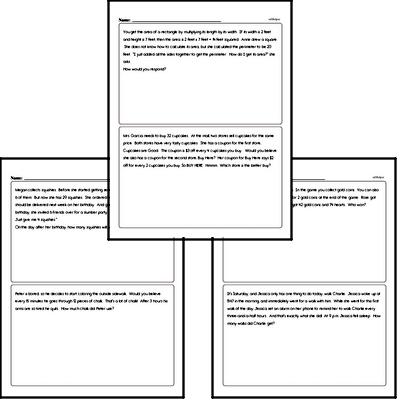 Math Word Problems - Multi-Step Math Word Problems Workbook (all teacher worksheets - large PDF)