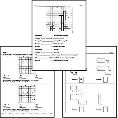 Measurement - Length Mixed Math PDF Workbook for Third Graders