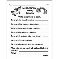 Third Grade Measurement Worksheets Worksheet #5