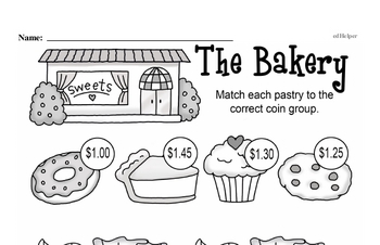 Money Math - Adding Groups of Coins Mixed Math PDF Workbook for Third Graders