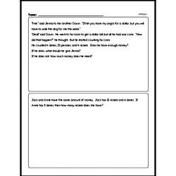 Money Math - Subtracting Money Mixed Math PDF Workbook for Third Graders