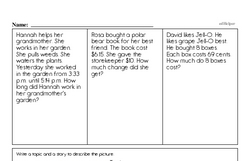 Third Grade Money Math Worksheets - Subtracting Money Worksheet #1