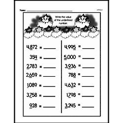 Third Grade Number Sense Worksheets - Multi-Digit Numbers Worksheet #2