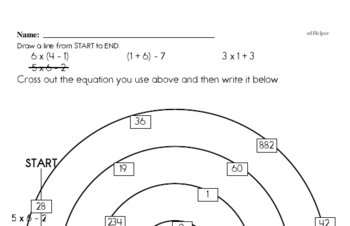Number Sense - Order of Operations and Use of Parentheses Mixed Math PDF Workbook (all teacher worksheets - large PDF)