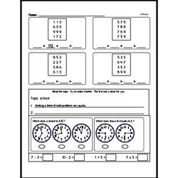 Third Grade Number Sense Worksheets - Three-Digit Numbers Worksheet #1