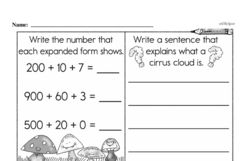 Third Grade Number Sense Worksheets Worksheet #89