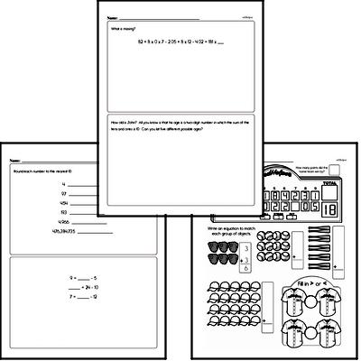 Number Sense Mixed Math PDF Workbook for Third Graders
