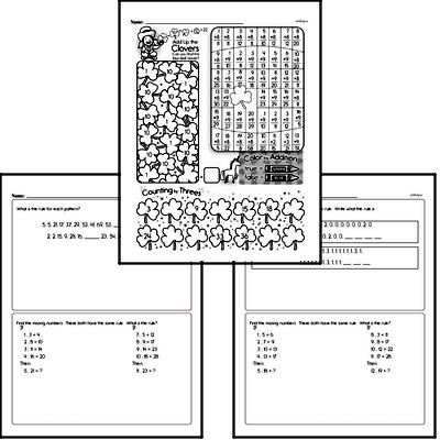 Patterns Mixed Math PDF Workbook for Third Graders