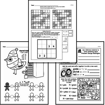 Subtraction - Subtraction within 20 Mixed Math PDF Workbook for Third Graders