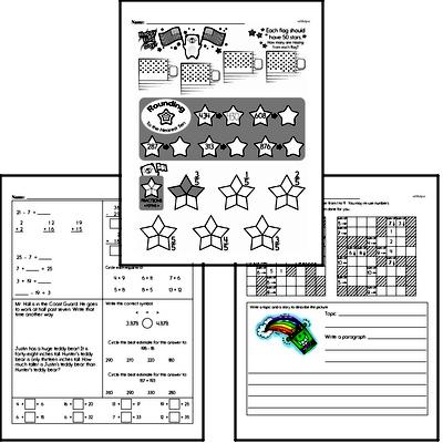 Subtraction - Two-Digit Subtraction Mixed Math PDF Workbook for Third Graders
