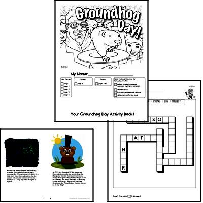 Third Grade Groundhog Day Worksheets Activity Book (more challenging)