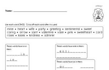 Third Grade Valentine's Day Worksheets Activity Book (more challenging)