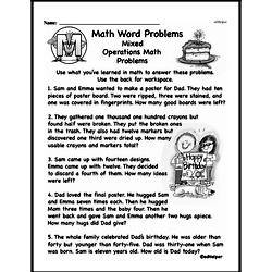Third Grade Word Problems Worksheets Worksheet #2