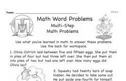 Third Grade Word Problems Worksheets Worksheet #3