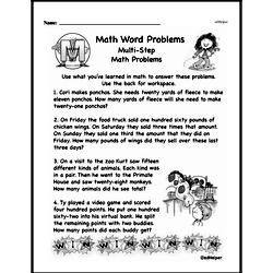 Third Grade Word Problems Worksheets Worksheet #4