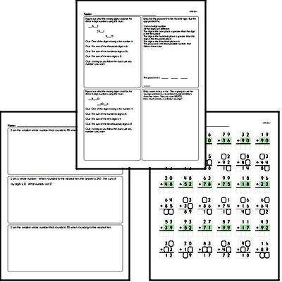 Sept/Oct Math Review with Halloween Pages (3rd Grade)