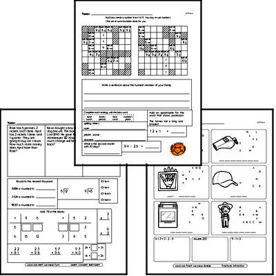 May Fun Packets - Small 5-7 Page Worksheets<BR>Use for homework, in the classroom, or for fast finishers.