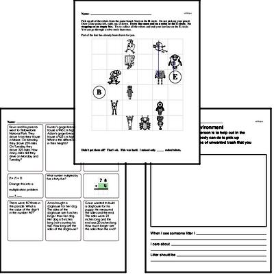 October Fun Packets - Small 5-7 Page Worksheets<BR>Use for homework, in the classroom, or for fast finishers.