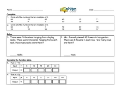 2nd Quarter Math Assessment for Fourth Grade - Few Mixed Review Math Problem Pages