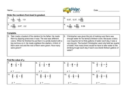 4th Quarter Math Assessment for Fourth Grade - Few Mixed Review Math Problem Pages