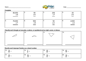 4th Grade Math Assessment