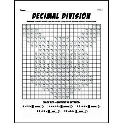 Division - Decimal Division Mixed Math PDF Workbook for Fourth Graders