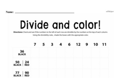 Fourth Grade Division Worksheets - Divisibility Rules Worksheet #1