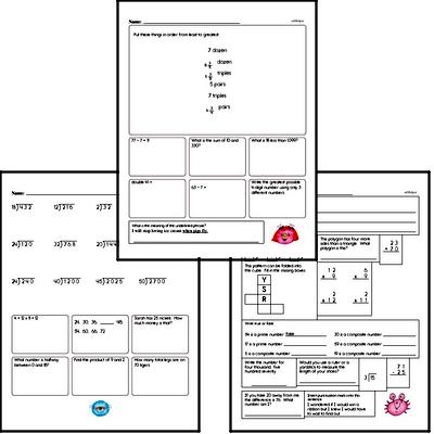 fourth grade division worksheets division without remainders edhelper com