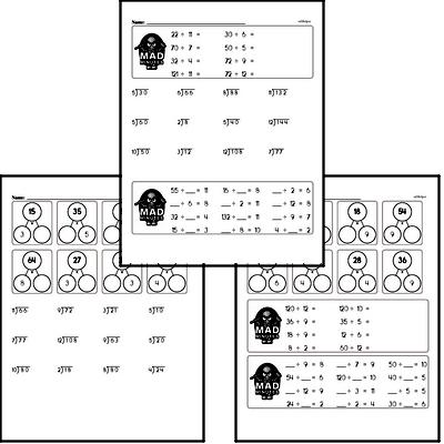 Division Facts Mad Minute Worksheets (divide by 2 to 12)