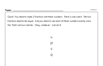 Fractions - Equivalent Fractions Workbook (all teacher worksheets - large PDF)