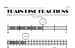 Fourth Grade Fractions Worksheets - Fractions on a Number Line Worksheet #1