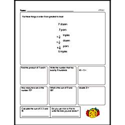 Fractions - Multiplying Fractions Mixed Math PDF Workbook for Fourth Graders