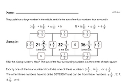 Adding and Subtracting Fractions Enrichment Challenge Math Puzzle