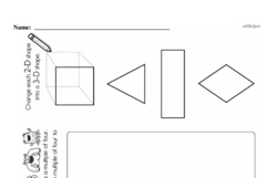 Fourth Grade Geometry Worksheets - 3D Shapes Worksheet #4