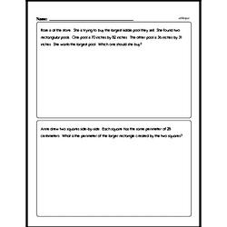 Geometry - Geometry Word Problems Mixed Math PDF Workbook for Fourth Graders