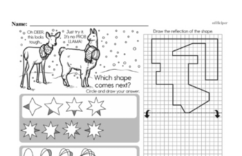 Geometry - Graphing Points on a Coordinate Plane Mixed Math PDF Workbook for Fourth Graders