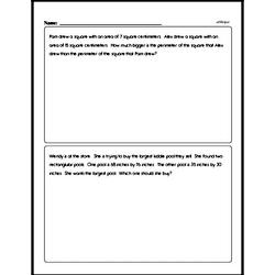 Geometry - Perimeter Mixed Math PDF Workbook for Fourth Graders